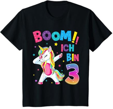 Kinder 3 Geburtstag Mädchen 3 Jahre Tanzendes Lustiges Einhorn T-Shirt