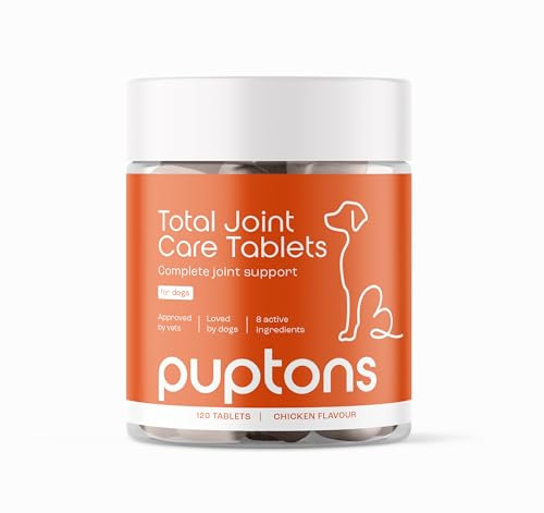 puptons Joint Care Supplement for Dogs | Reduce Stiffness & Improve Mobility with Green Lipped Mussel, MSM & Glucosamine | All Ages of Dogs, Natural Anti-Inflammatory | 60 Tablets