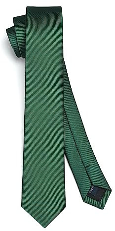 HISDERN Herren Krawatte Dunkelgrün Schmale Einfarbig Seide Krawatten für Herren Klassische Formelle Elegante Schlipse Hochzeit Party Business Krawatte 6cm
