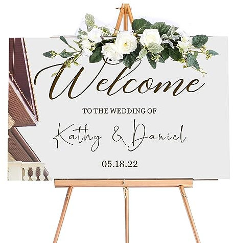 Welcome to Our Wedding Sign Personalised Wedding Entrance Sign Custom Welcome Weddings Signs Mirror Acrylic Guide Plaque Weddings Mirror Signs(Silver L Design 1)