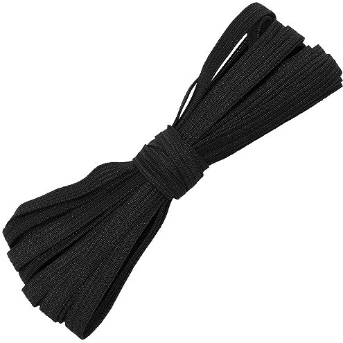 AERZETIX - C67522 - Flaches geflochtenes Gummiband 5 Meter - Breite 8 mm - Polyester + Latex - Farbe schwarz