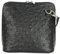 Belli italienische Ledertasche Damen Umhängetasche klein Handtasche Schultertasche Abendtasche in schwarz Straußprägung - 17x16,5x8,5 cm (B x H x T)