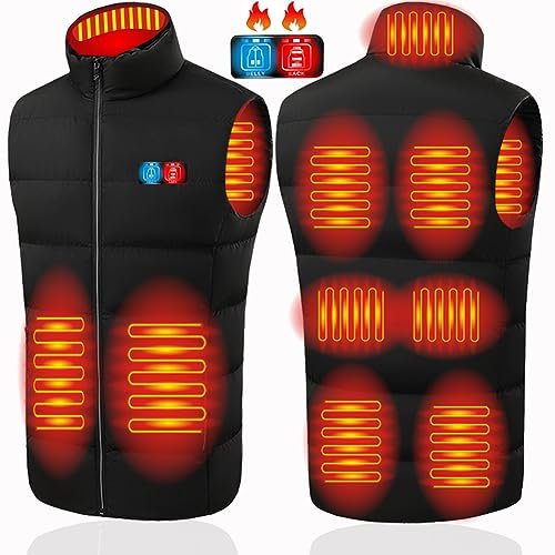 XCMVXN Gilet Chauffant Électrique Hiver Homme Femme, Veste Chauffante Sans Manche pour Randonnée et Activités Extérieures - XL (Batterie Non Incluse)