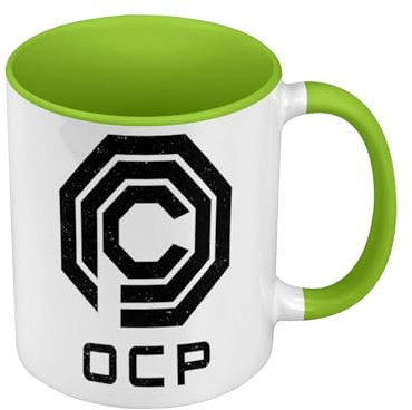 OCP Geek Games Video Serie Film Tasse mit Henkel und farbigem Innenfutter, Grün