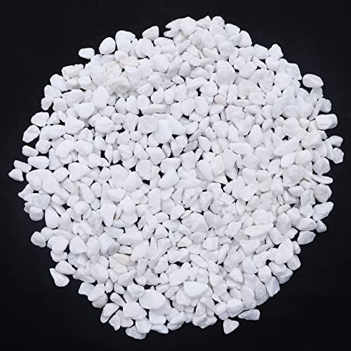 Mini Pierre Blanches,250g Pierres Décoratives Petit Gravier Gravier Galets Pierres Petits Poli Pierres de Blanc pour Aquarium Décorations de Jardin Pots de Fleurs et Plantes Vase