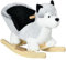 HOMCOM Schaukeltier Schaukelhunde Baby Schaukelstuhl mit Beckengurt, Soundfunktion, Kinderschaukelstuhl mit Kufen, Griffen, Samtoptik, Babyschaukel für Kinder 1,5 bis 3 Jahre