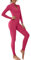 Vertvie Damen Jumpsuit Eng mit Reißverschluss Yoga Overall Body Outfits Playsuit Langarm Bodycon Strampler Sportanzug Fitness Slim Jogginganzug(A-rosarot,S)