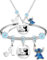 GoPaw Cartoon Schmuck Set, Cartoon Halskette Armband Niedlichen Buchstaben A-Z Geschenke Verstellbares armband für Mädchen (A)