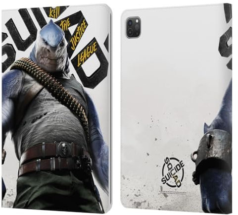 Head Case Designs Offizielle Suicide Squad: Kill The Justice League King Shark Schluessel Kunst Leder Brieftaschen Handyhülle Hülle Huelle kompatibel mit Apple iPad Pro 11 2020/2021 / 2022