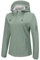 Outdoor Ventures Veste softshell imperméable et respirante pour femme - Veste demi-saison coupe-vent - Veste fonctionnelle avec capuche, Vert givré, L