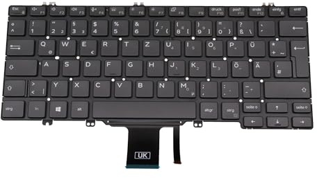 Dell 9CC7M Original Tastatur DE (deutsch) schwarz/schwarz mit Backlight für Latitude 13 (5300), 13 (7300), 13 2in1 (5310)