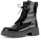 Gabor Damen Combat Boots, Frauen Stiefeletten,Best Fitting,Bootee,Booties,halbstiefel,Kurzstiefel,schwarz(Altsilber),43 EU / 9 UK