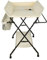 Cambiador, mesa cambiador y bañera para bebé, mesa cambiador plegable y portátil para bebé con 4 ruedas, con cesta de almacenamiento al lado, carga máxima de 25 kg (Beige)