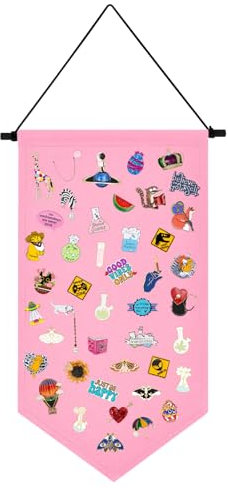 Kunyeah Broschen-Organizer, Aufbewahrungsbox, bunte Leinwand, Pinnwand, Ständer, Emaille, Anstecknadel, Abzeichen, Aufhänger, Banner, Ohrringe, Sammlungshalter – Pins nicht im Lieferumfang enthalten