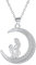 Arrebol Mutter und Tochter Kette Silber 925 Damen Halskette Mond Anhänger Original Für Frauen Mama Mutti Schmuck Geschenk |45cm+5|