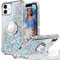 Unlicaku for iPhone 11 Case with Stand, Sparkle Glitter Case with Ring and Lanyard, Women Girls Luxury Cute Bling Diamond Protective Phone Cover for iPhone 11, Clear Silver