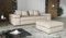Fun Möbel Big Sofa Couchgarnitur Megasofa Riesensofa Arezzo inkl. Hocker div. Stoffe (Stoff: Tilia, Creme)