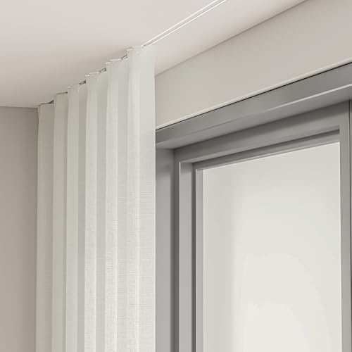 Versteckte Deckenvorhangschiene, Aluminium-Vorhangschiene Eingelassen, Hochleistungs-Vorhangstange Mit Glatten Rollen, 100–600 Cm, Schwarz(Black,400cm/13.1ft(4 * 100cm))