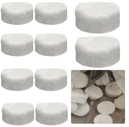 10 Stück Keramikwolle für Bioethanol, 8,6 x 8,6cm Kamin Keramikschwamm Für Bio Ethanol Kaminofen, Rund Ersetzen Sie den Docht, Indoor Gel- & Ethanol Keramikschwamm Für Bioethanol