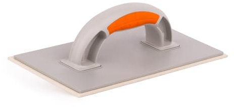 Mivos Reibebrett Kunststoff mit Filz-Belag 4 mm - 280 x 140 - Filzbrett für Putz mit Zweikomponenten-Griff - Putzbrett mit Filz-Auflage 4 mm für Stuckateur und Maurer - Made in EU