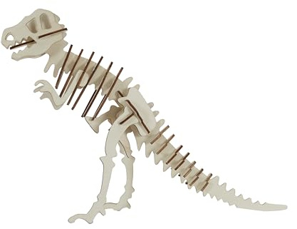 Jeux 2 MOMES, EA0038, 3D Wooden Dinosaur Puzzle, Educational Game for Children, develops fine Motor Skills and Social Skills, ideal for Family and Friends, Brown, Size: 4, Assorted Design