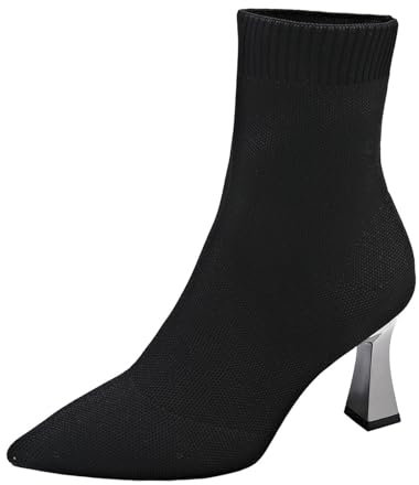 liaddkv Stivali eleganti da donna con tacco a spillo, Nero , 38