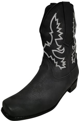 Generico Scarpe Tacco Donna Stivali Donna Estivi Traforati Stivali da Cowboy Ricamati Taglie Forti per Uomo Stivali Romani con Punta Quadrata Stivali Biker Donna Stivaletti Donna Platform (Black, 41)