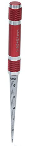 Calibre de Orificio, Calibre Cónico Galgas de Espesores Calibre de Apertura de 1 a 6,5 mm Regla de Orificio Cónico Herramienta de Medición del Diámetro del Orificio Interior de
