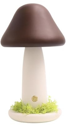 F Fityle Lampada in Legno per Scrivania, Luce Da Comodino, Decorazione per Camera, Marrone Nuovo, L Warm Light