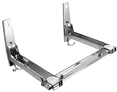 PHENOFICE Retractable Wall-Mounted Microwave Rack Stainless Steel Foldable Oven Bracket for Kitchen Storage Space-Saving Design for Various Microwave