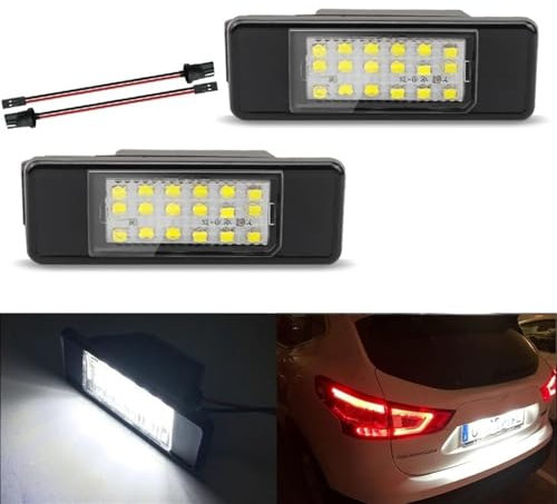 BCBSYCJP Auto Nummernschildbeleuchtung Lampe,für Nissan X-Trail/Qashqai/March/Teana/Primera P12 /Pathfinder R51,Langlebig Effizient Hochwertige Digitale Nummern Leuchten Fürs Auto