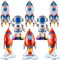 Folienballons Weltraum 4D, 8 Stück Luftballons Weltraumpartys Deko, Stehender Astronaut Rakete Raumschiff Balloons, XL Weltraum Folienballon für Kinder Geburtstagsparty, Weltraum Party