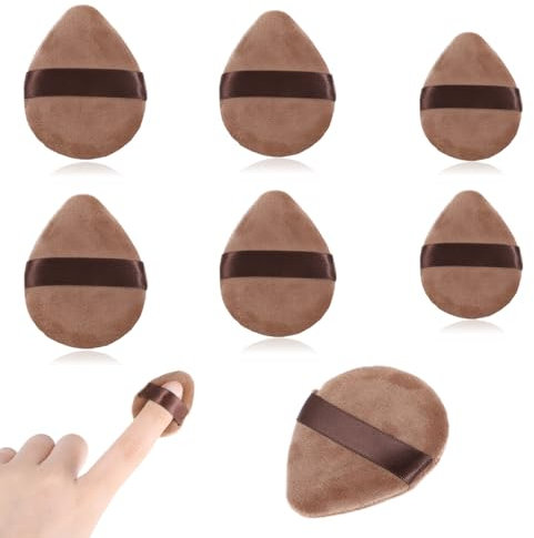 Giantree 6 borlas de polvo de maquillaje triangular, reutilizables, suaves, esponjas para la cara, esponja de polvo cosmético para polvos sueltos, base de maquillaje (S+M+L)