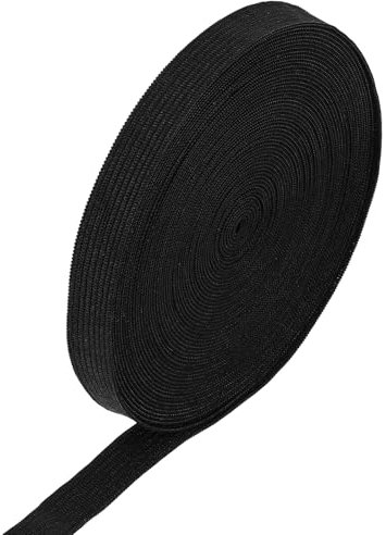 11 Yard Sturdy Elastic Band for Sewing 0.47 Inch Width Black Flat Elastic Cord High Elasticity Elastics Strap for Sewing Waistband Pants Waists Hats Braided DIY Stretch Strap Elastics Band for Clothes