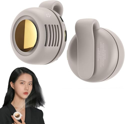 YuuFcy Portable Silent Mini Bladeless Fan, Clip On Waist & Neck Fan, Rechargeable Clip-On Hands-Free Fans 3 Speeds, Wearable Cooling Fans for Outdoor/Travel/Shirt/Office (White-1)
