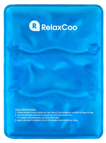 RelaxCoo Large Flexible Ice Pack for Injuries Reusable Gel, 11x14.5 Inches, Cold Compress for Hip, Shoulder, Knee, Back Pain, Swelling, Bruises, Surgery