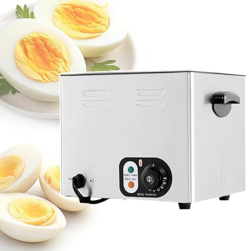 LHQYA 6L Automatic Soft-Boiled Egg Machine, Commercial Hot Spring Egg Boiler with Net Basket, Temperature Adjustable: 30~110°C, Timing Range: 0-30 Minutes, for Canteens and Hotels