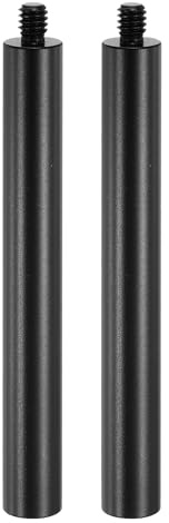 PATIKIL 4 Metal Extension Rod, 2 Pcs 1/4-20 Female to Male Thread 0.47 Aluminum Alloy Lightweight Stabilizer Accessory Mount Tripod Extender Tube for Tripod DSLR Action Cameras, Black