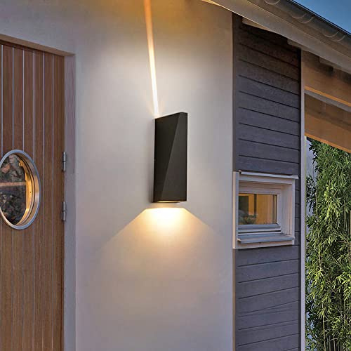 BDDCYWY Leichte Wandleuchte, Außenwandleuchte aus Metall, LED, modern, 7,8 Zoll (17,8 cm), außen oben nach unten, wasserdichte Leuchte