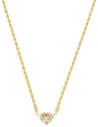 JOOP! Collier für Damen, Sterling Silber 925, mit Zirkonia, 42+3 cm, gold, Herz, Damenschmuck, Geschenkidee, kommt in Schmuck Geschenk Box, 2100958
