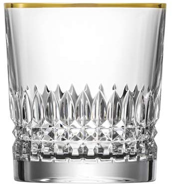ARNSTADT KRISTALL Whiskyglas Empire (9 cm) Kristallglas mundgeblasen · handgeschliffen · Handmade in Germany · inkl. 24 Karat Goldrand