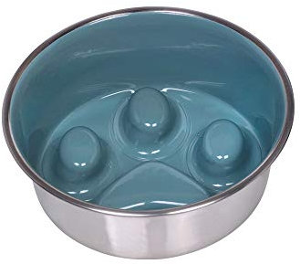 Nobby Anti-Schling Edelstahlnapf PAW, rutschfest, graugrün, 16 cm 0,82 ltr, 1 Stück