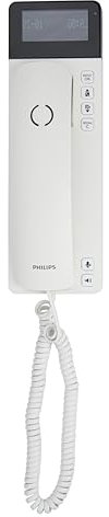 PHILIPS M110W 38 Telefono con Cavo, Design Scalare con Display LCD, Memorizza fino a 25 Nomi nella Rubrica, Adatto per Apparecchi Acustici, Bianco