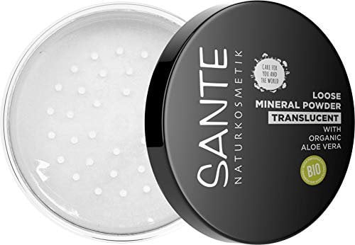 SANTE Naturkosmetik Loose Mineral Powder, transparentes loses Puder, fixiert langanhaltend, für einen ebenmäßigen Teint, mit Bio-Aloe Vera, Vegan, 12g