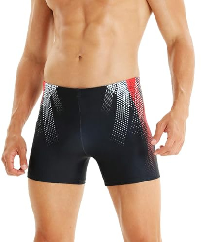 WHCREAT Mens Swimming Trunks Sports Swim Wear Boardshorts UV Protection Chlorine Resistant