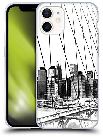 Head Case Designs Offizielle Haroulita New York Schwarz Weiss 2 Soft Gel Handyhülle Hülle kompatibel mit Apple iPhone 12 Mini