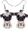 WEVENI Acryl Niedlich Mops Hund Ohrringe Haustier Welpe Baumeln Tropfen Mode Schmuck für Frauen Mädchen Zierlich Geschenke (Mops B)