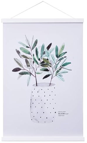 Ywlake A1 Posterleiste Posterschiene Posterleisten, Magnet Magnetische Holz Poster Aufhänger Halter Rahmen Leisten Bild Bilder Bilderrahmen Bilderleiste 61x91.5 60x80 (61cm, Weiß)