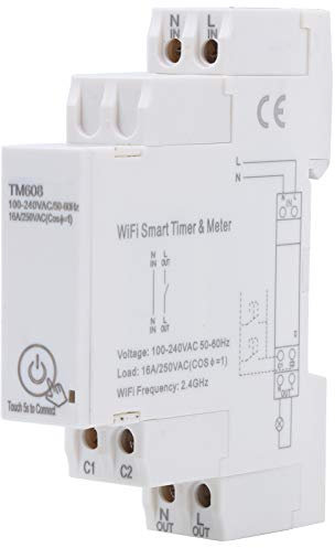 WiFi Einphasen-Energiezähler, 16A 100-240 V Digital LCD Energy Mete DIN-Schienen-Stromzähler, TM608