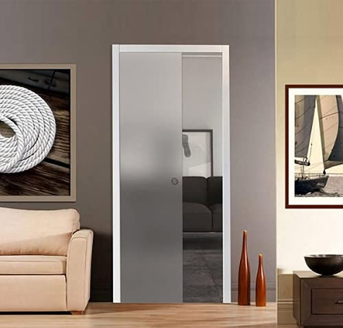 PORTA SCORREVOLE SCOMPARSA IN VETRO SATINATO 60X210 (SINISTRA)